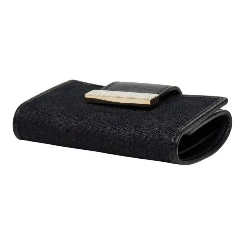 Gucci GG Canvas Logo Plate Key Case